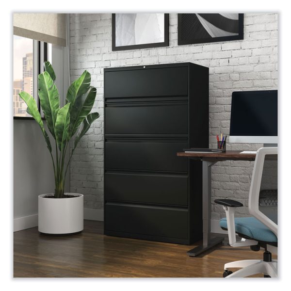 Lateral File, 5 Legal/Letter/A4/A5-Size File Drawers, Black, 36" x 18.63" x 67.63" - Image 7
