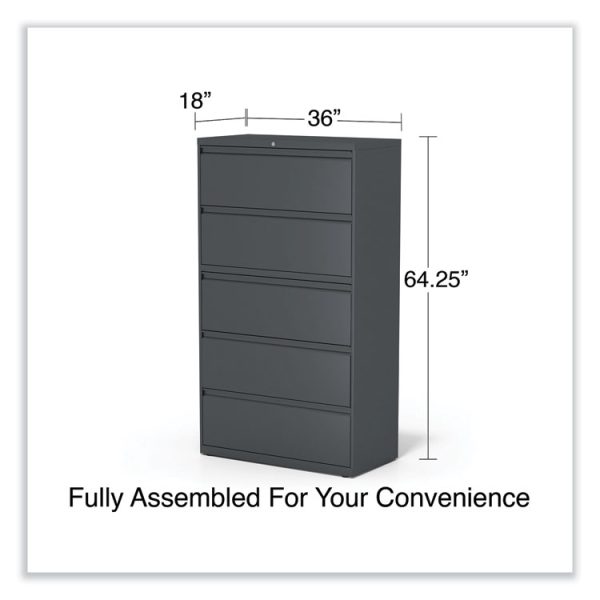 Lateral File, 5 Legal/Letter/A4/A5-Size File Drawers, Charcoal, 36" x 18.63" x 67.63" - Image 6
