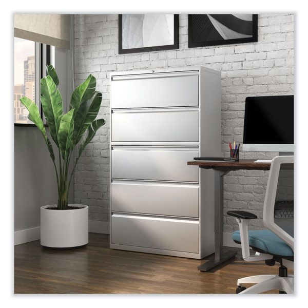 Lateral File, 5 Legal/Letter/A4/A5-Size File Drawers, Light Gray, 36" x 18.63" x 67.63" - Image 7