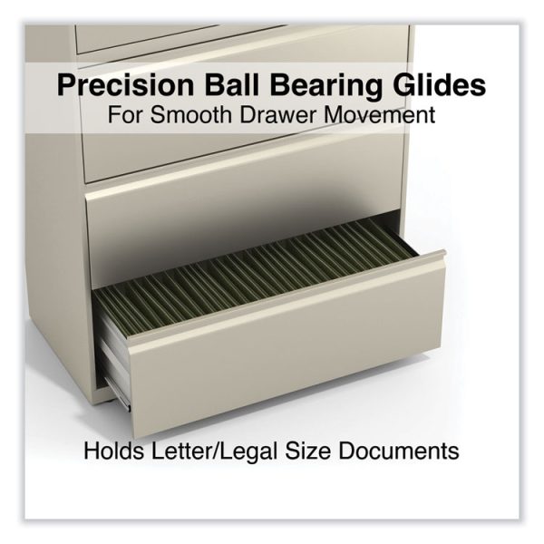 Lateral File, 5 Legal/Letter/A4/A5-Size File Drawers, Putty, 36" x 18.63" x 67.63" - Image 3