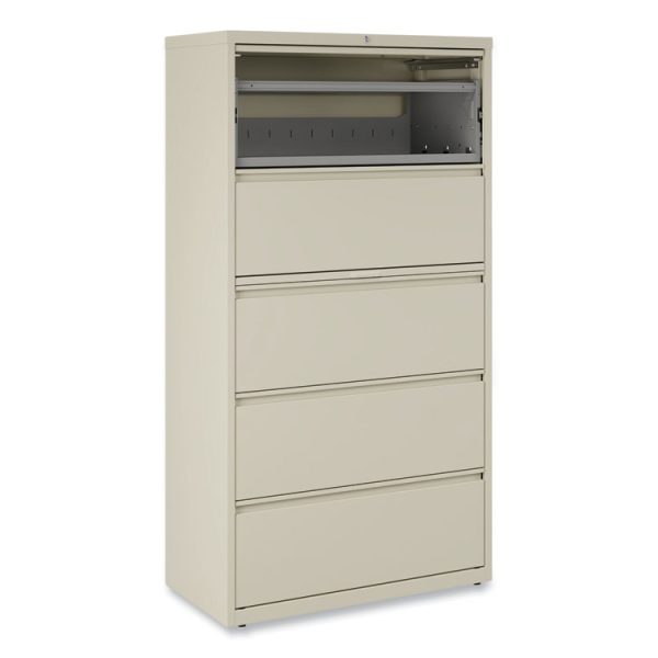 Lateral File, 5 Legal/Letter/A4/A5-Size File Drawers, Putty, 36" x 18.63" x 67.63" - Image 9