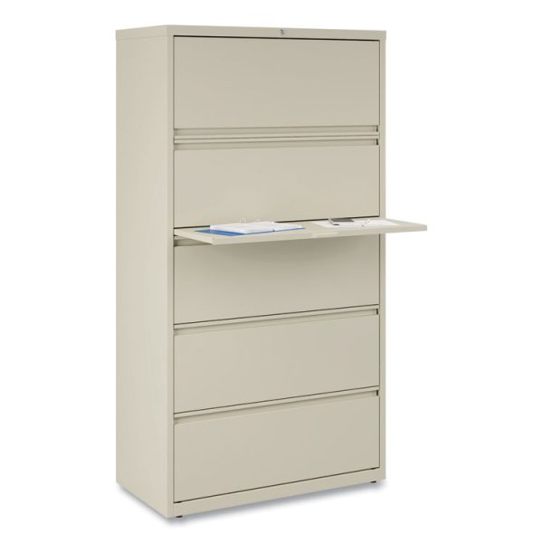 Lateral File, 5 Legal/Letter/A4/A5-Size File Drawers, Putty, 36" x 18.63" x 67.63" - Image 8
