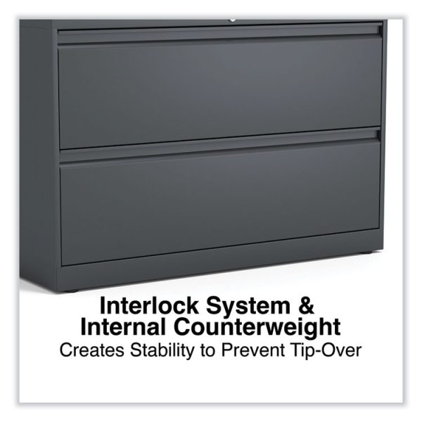 Lateral File, 2 Legal/Letter-Size File Drawers, Charcoal, 42" x 18.63" x 28" - Image 5