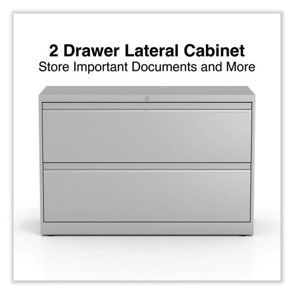 Lateral File, 2 Legal/Letter-Size File Drawers, Light Gray, 42" x 18.63" x 28" - Image 2