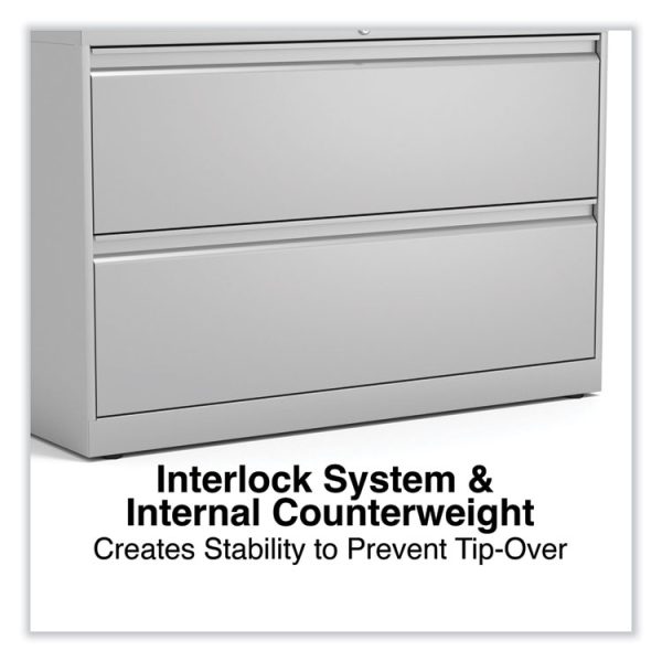 Lateral File, 2 Legal/Letter-Size File Drawers, Light Gray, 42" x 18.63" x 28" - Image 5