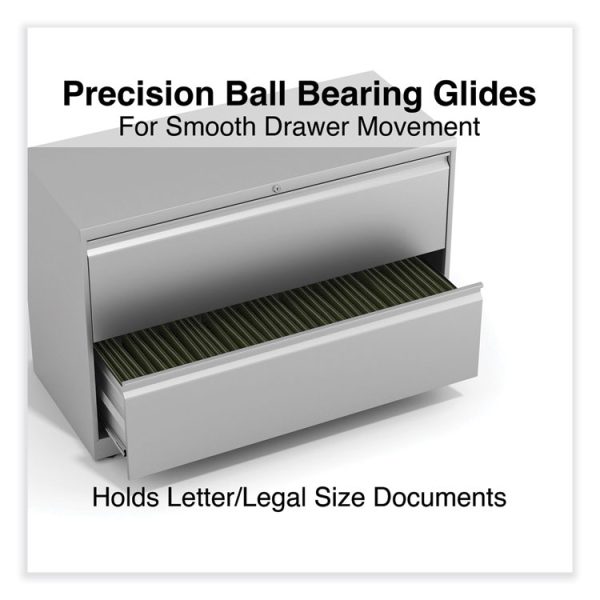Lateral File, 2 Legal/Letter-Size File Drawers, Light Gray, 42" x 18.63" x 28" - Image 3