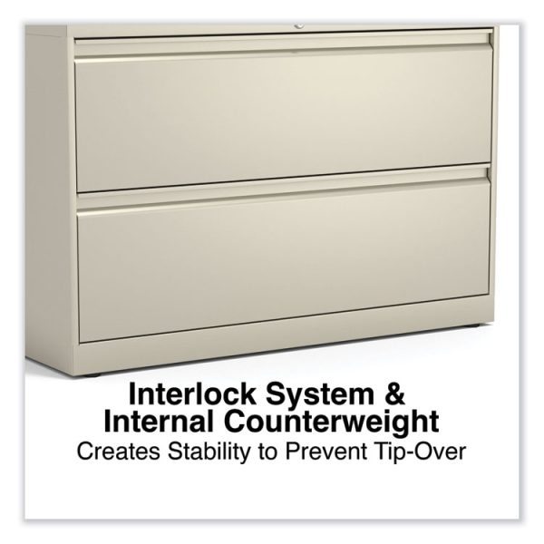 Lateral File, 2 Legal/Letter-Size File Drawers, Putty, 42" x 18.63" x 28" - Image 5
