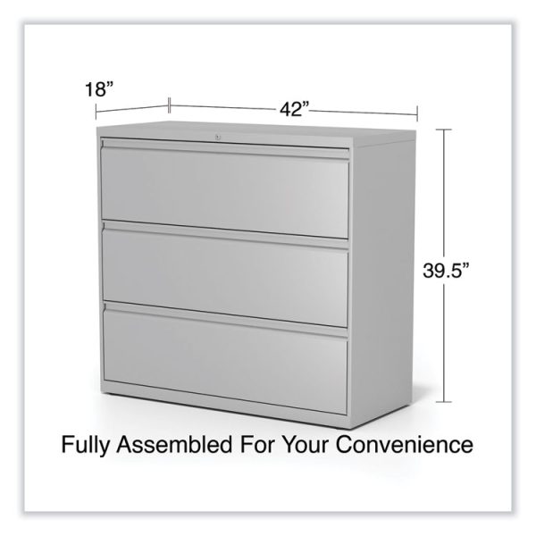 Lateral File, 3 Legal/Letter/A4/A5-Size File Drawers, Light Gray, 42" x 18.63" x 40.25" - Image 6