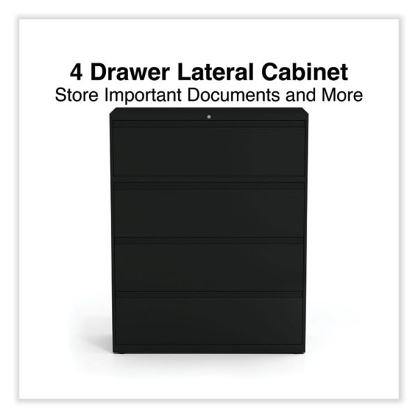 Lateral File, 4 Legal/Letter-Size File Drawers, Black, 42" x 18.63" x 52.5" - Image 2