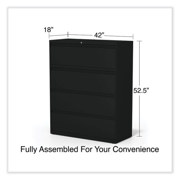 Lateral File, 4 Legal/Letter-Size File Drawers, Black, 42" x 18.63" x 52.5" - Image 6