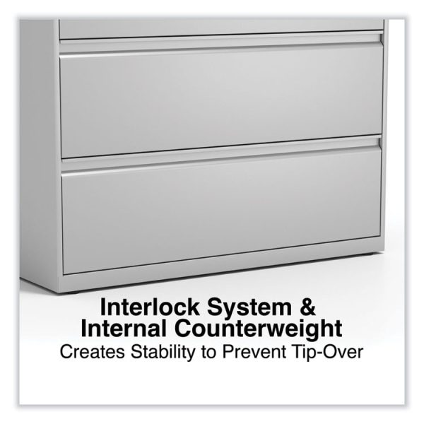 Lateral File, 4 Legal/Letter-Size File Drawers, Light Gray, 42" x 18.63" x 52.5" - Image 5