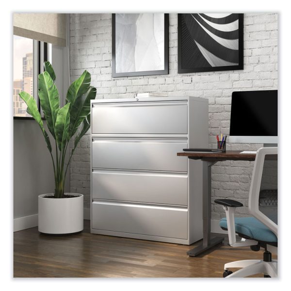 Lateral File, 4 Legal/Letter-Size File Drawers, Light Gray, 42" x 18.63" x 52.5" - Image 7
