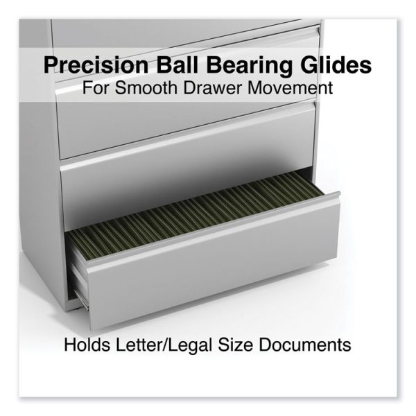 Lateral File, 4 Legal/Letter-Size File Drawers, Light Gray, 42" x 18.63" x 52.5" - Image 3