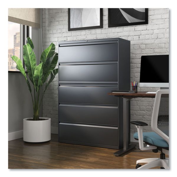 Lateral File, 5 Legal/Letter/A4/A5-Size File Drawers, Charcoal, 42" x 18.63" x 67.63" - Image 5