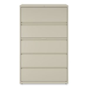 Lateral File, 5 Legal/Letter/A4/A5-Size File Drawers, Putty, 42" x 18.63" x 67.63"