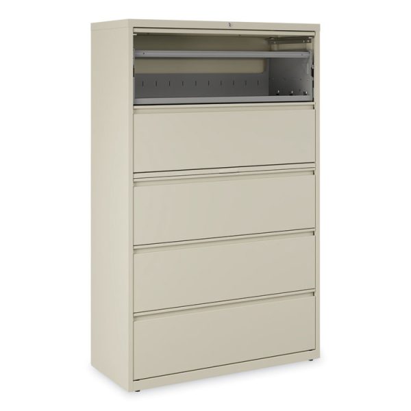 Lateral File, 5 Legal/Letter/A4/A5-Size File Drawers, Putty, 42" x 18.63" x 67.63" - Image 9