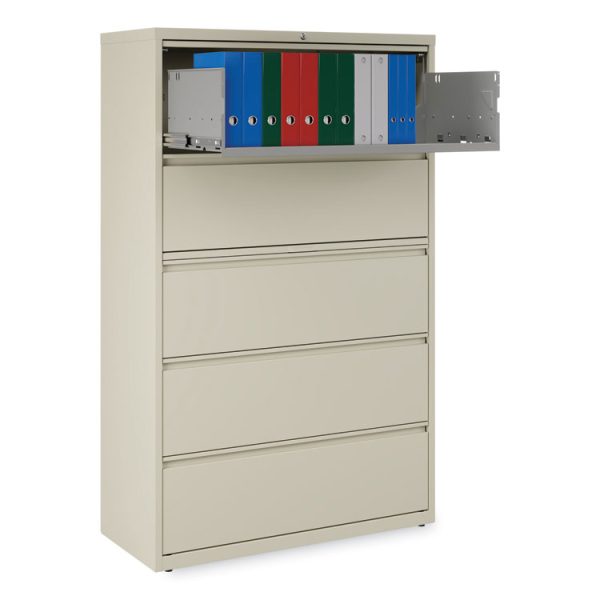 Lateral File, 5 Legal/Letter/A4/A5-Size File Drawers, Putty, 42" x 18.63" x 67.63" - Image 7