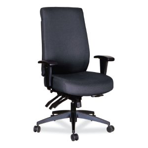Alera Wrigley Series High Performance High-Back Multifunction Task Chair, Supports 275 Lb, 18.7" To 22.24" Seat Height, Black