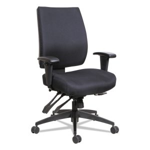 Alera Wrigley Series High Performance Mid-Back Multifunction Task Chair, Supports 275 Lb, 17.91" To 21.88" Seat Height, Black