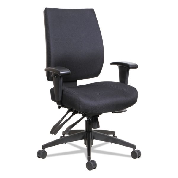 Alera Wrigley Series High Performance Mid-Back Multifunction Task Chair, Supports 275 Lb, 17.91" To 21.88" Seat Height, Black