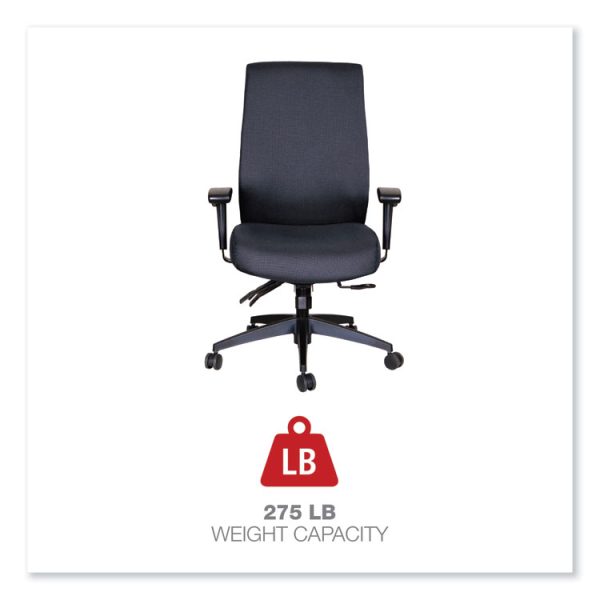 Alera Wrigley Series High Performance High-Back Synchro-Tilt Task Chair, Supports 275 Lb, 17.24" To 20.55" Seat Height, Black - Image 4