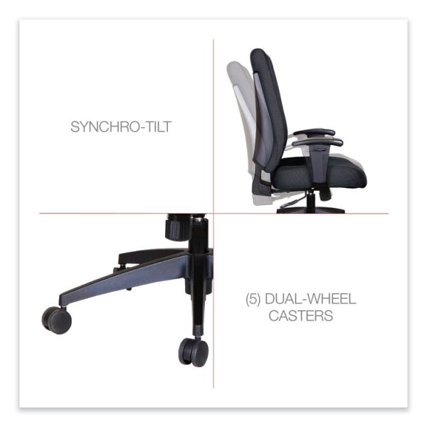 Alera Wrigley Series High Performance High-Back Synchro-Tilt Task Chair, Supports 275 Lb, 17.24" To 20.55" Seat Height, Black - Image 5