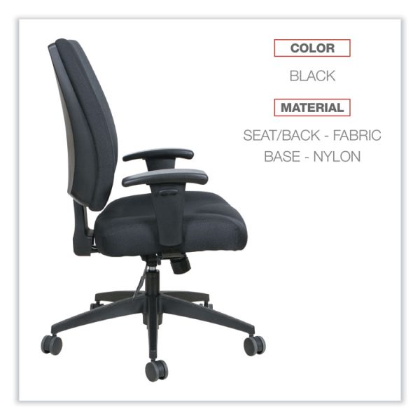 Alera Wrigley Series High Performance Mid-Back Synchro-Tilt Task Chair, Supports 275 Lb, 17.91" To 21.88" Seat Height, Black - Image 3