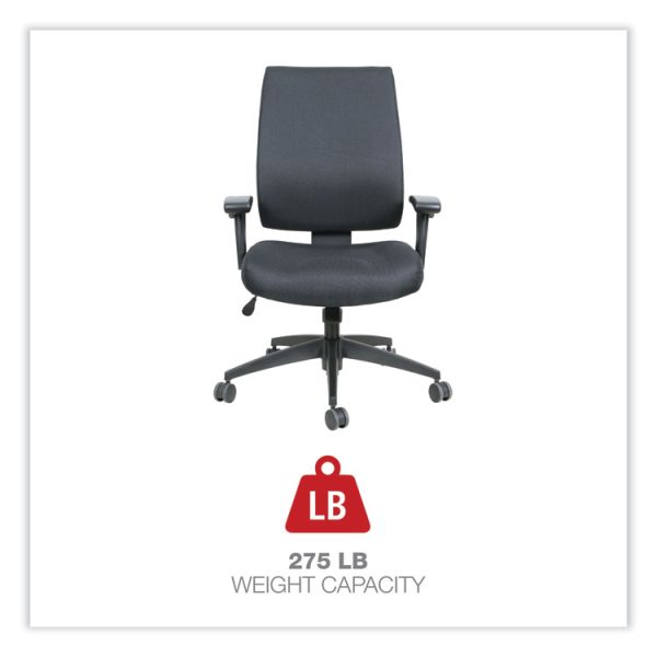 Alera Wrigley Series High Performance Mid-Back Synchro-Tilt Task Chair, Supports 275 Lb, 17.91" To 21.88" Seat Height, Black - Image 4
