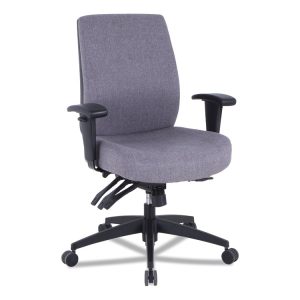 Alera Wrigley Series 24/7 High Performance Mid-Back Multifunction Task Chair, Supports Up To 275 Lb, Gray, Black Base