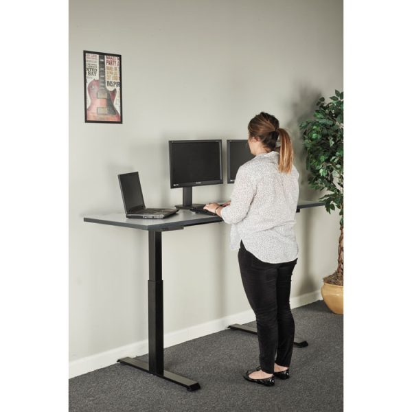 AdaptivErgo Sit-Stand Two-Stage Electric Height-Adjustable Table Base, 48.06" x 24.35" x 27.5" to 47.2", Black - Image 7