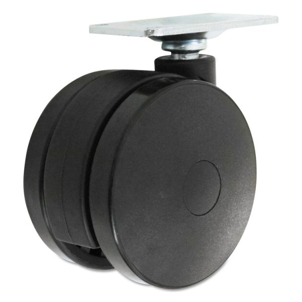 Casters for Height-Adjustable Table Bases, Grip Ring Stem, 2" Wheel, Black, 4/Set - Image 4