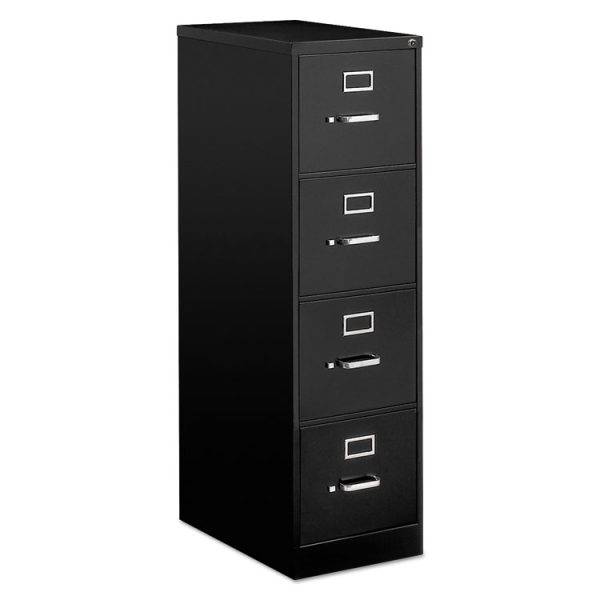 Economy Vertical File, 4 Letter-Size File Drawers, Black, 15" X 25" X 52"