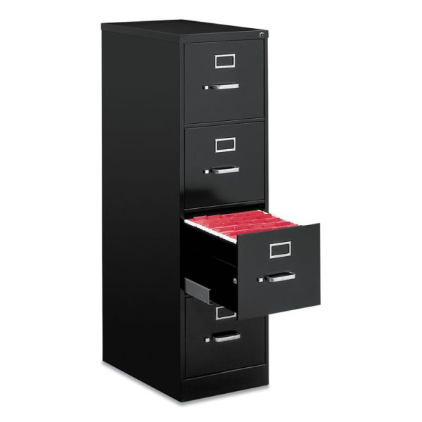 Economy Vertical File, 4 Letter-Size File Drawers, Black, 15" X 25" X 52" - Image 2