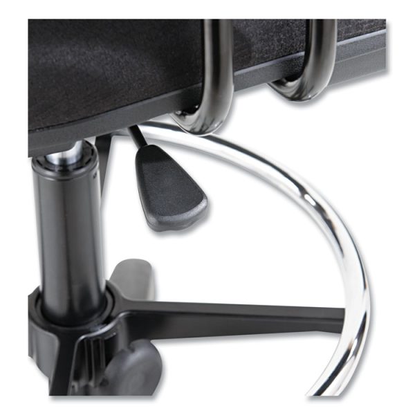 Alera Interval Series Swivel Task Stool, Supports Up To 275 Lb, 23.93" To 34.53" Seat Height, Black Fabric - Image 9