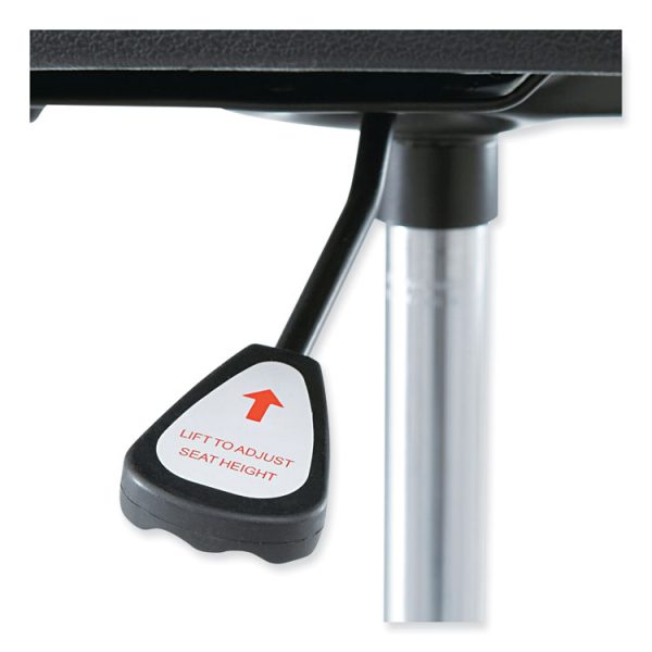 Alera Interval Series Swivel Task Stool, Supports Up To 275 Lb, 23.93" To 34.53" Seat Height, Black Faux Leather - Image 6