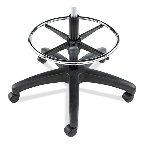 Alera Interval Series Swivel Task Stool, Supports Up To 275 Lb, 23.93" To 34.53" Seat Height, Black Faux Leather - Image 8