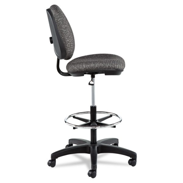 Alera Interval Series Swivel Task Stool, Supports 275 Lb, 23.93" To 34.53" Seat Height, Graphite Gray Seat/back, Black Base - Image 10