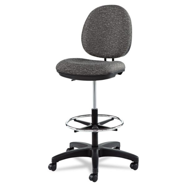 Alera Interval Series Swivel Task Stool, Supports 275 Lb, 23.93" To 34.53" Seat Height, Graphite Gray Seat/back, Black Base - Image 3