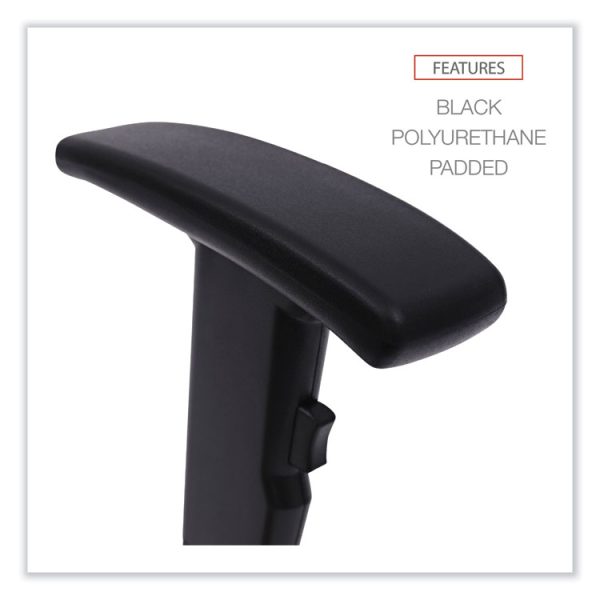 Optional Height-Adjustable T-Arms for Alera Essentia and Interval Series Chairs, Black, 2/Set - Image 2