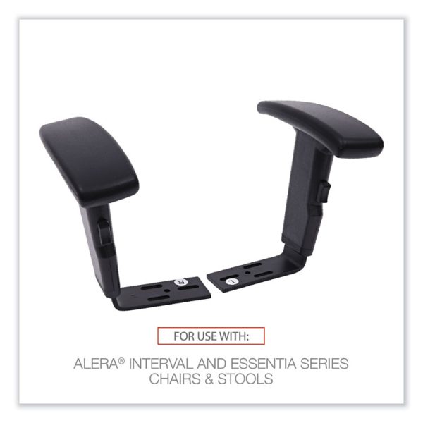 Optional Height-Adjustable T-Arms for Alera Essentia and Interval Series Chairs, Black, 2/Set - Image 3