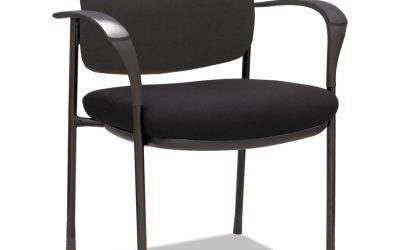 Alera IV Series Fabric Back/Seat Guest Chairs, 24.8″ x 22.83″ x 32.28″, Black Seat, Black Back, Black Base, 2/Carton