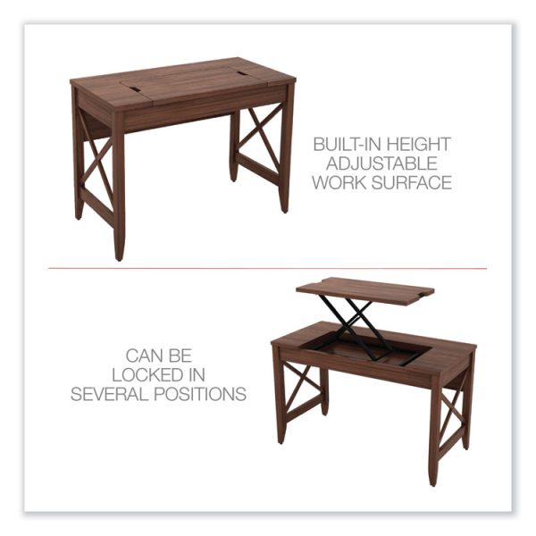 Sit-To-Stand Table Desk, 47.25" X 23.63" X 29.5" To 43.75", Modern Walnut - Image 3