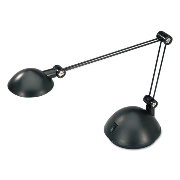 Twin-Arm Task LED Lamp with USB Port, 11.88w x 5.13d x 18.5h, Black - Image 3