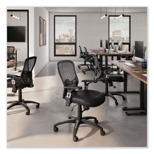 Alera Linhope Chair, Supports Up to 275 lb, Black Seat/Back, Black Base - Image 2