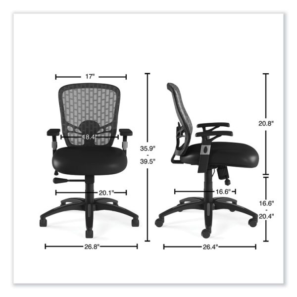 Alera Linhope Chair, Supports Up to 275 lb, Black Seat/Back, Black Base - Image 4