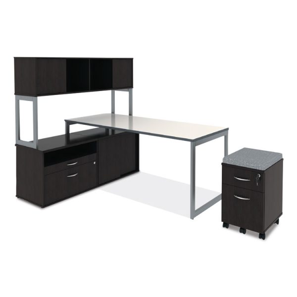 Alera Open Office Desk Series Low File Cabinet Credenza, 2-Drawer: Pencil/file,legal/letter,1 Shelf,espresso,29.5x19.13x22.88 - Image 9