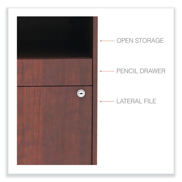 Alera Open Office Desk Series Low File Cabinet Credenza, 2-Drawer: Pencil/file, Legal/letter, 1 Shelf,cherry,29.5x19.13x22.88 - Image 3