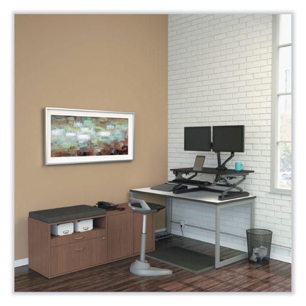 Alera Open Office Desk Series Low File Cabinet Credenza, 2-Drawer: Pencil/file, Legal/letter, 1 Shelf,walnut,29.5x19.13x22.88 - Image 9