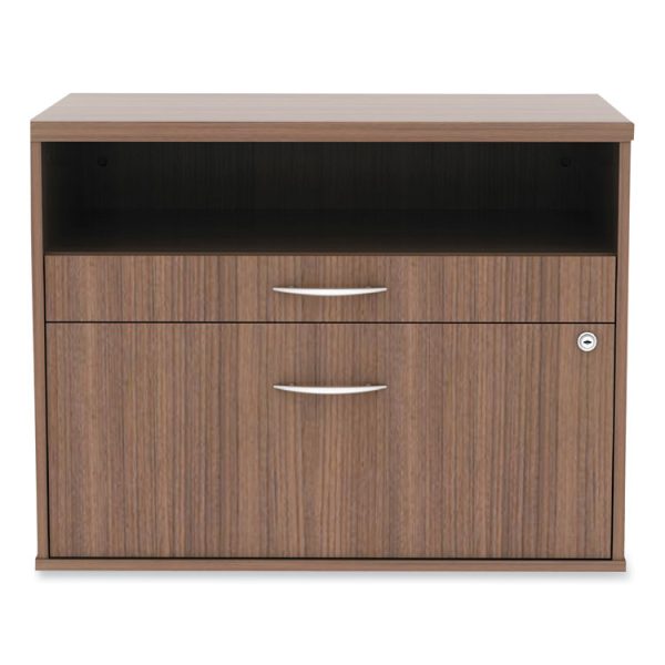 Alera Open Office Desk Series Low File Cabinet Credenza, 2-Drawer: Pencil/file, Legal/letter, 1 Shelf,walnut,29.5x19.13x22.88 - Image 10
