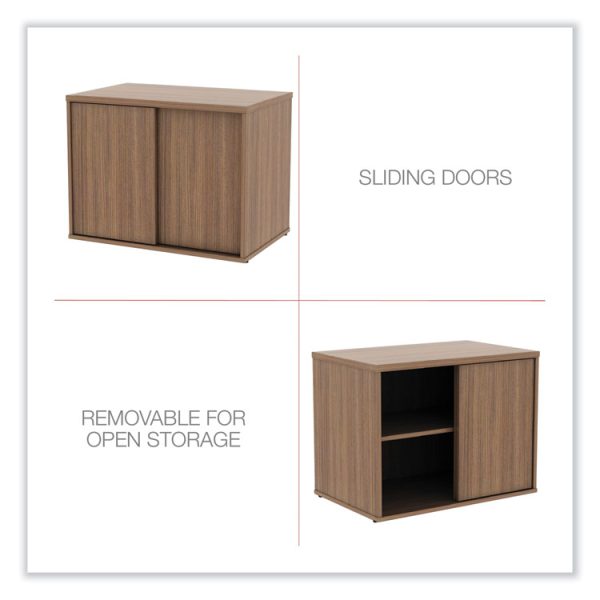 Alera Open Office Low Storage Cabinet Credenza, 29.5 x 19.13 x 22.78, Walnut - Image 3